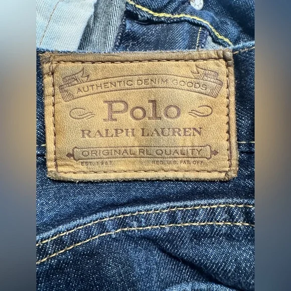 Polo Ralph Lauren Mens Varick Slim Straight Blue Denim Size 36X32 (38X31) Actual - Picture 6 of 12